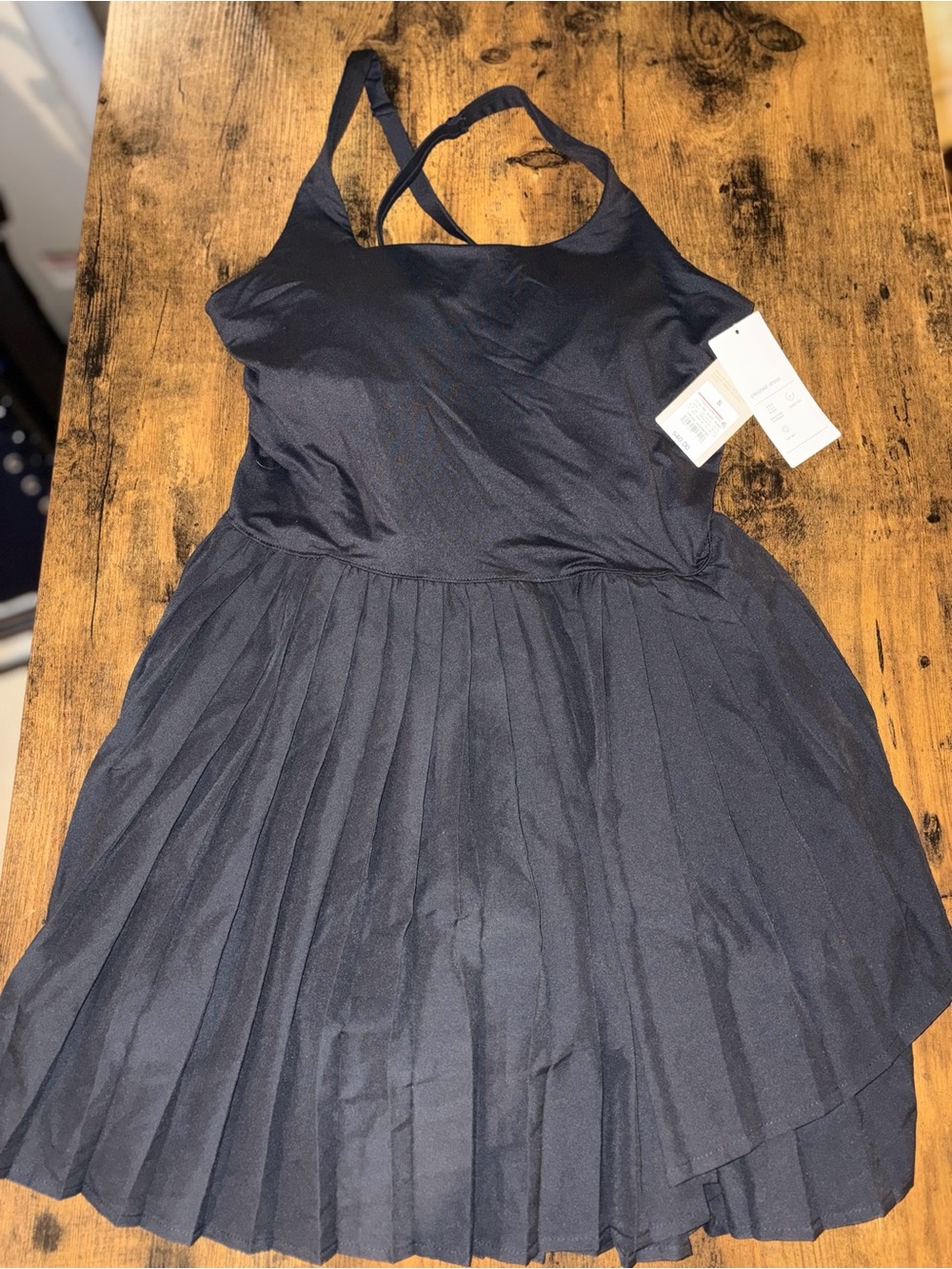 Women’s Black All In Motion Pleated Halter Dress